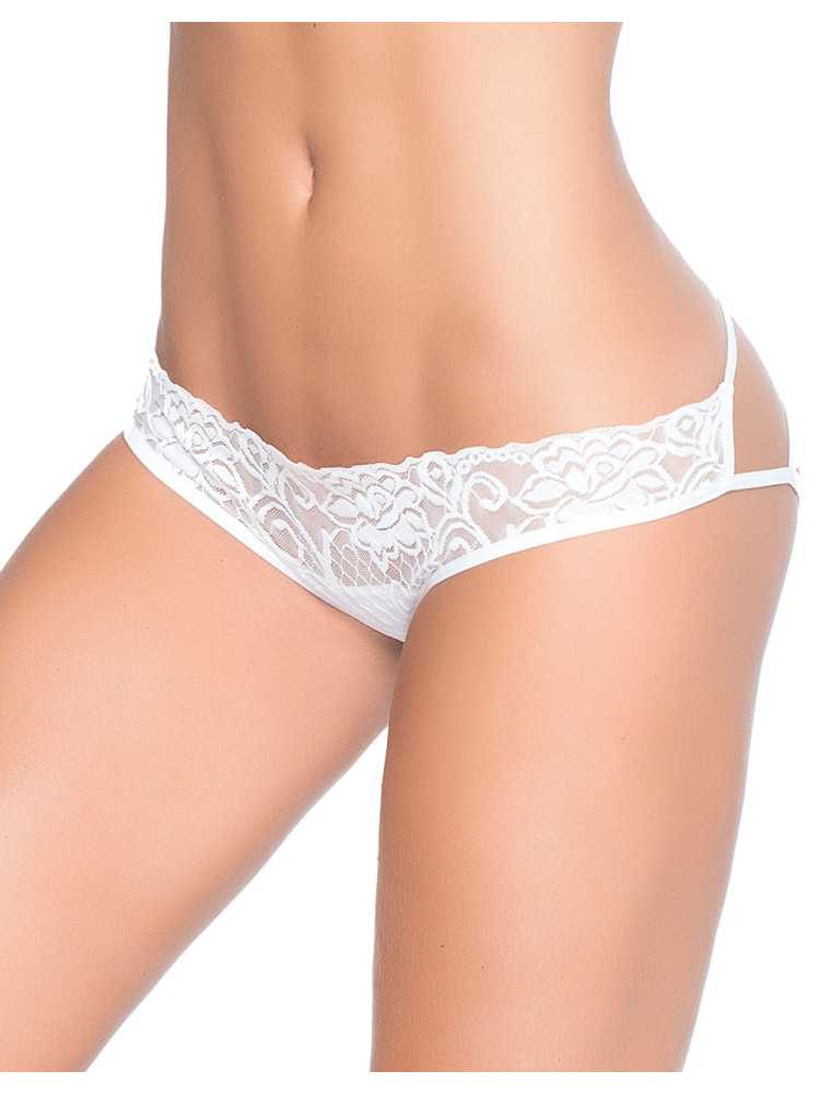 Culotte ouverte blanche ornements façon cage - MAL97WHT