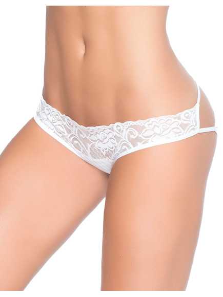 Culotte ouverte blanche ornements façon cage - MAL97WHT