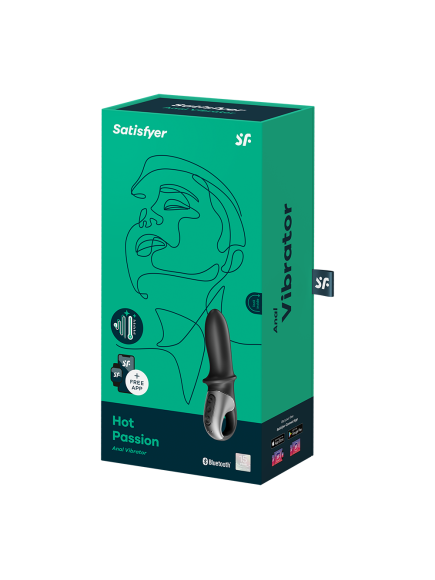 Vibromasseur noir USB, chauffant et connecté Hot Passion Satisfyer - CC597790