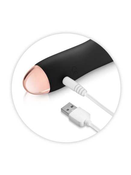 Vibromasseur noir 7 vitesses USB tête strié - CC5740180010