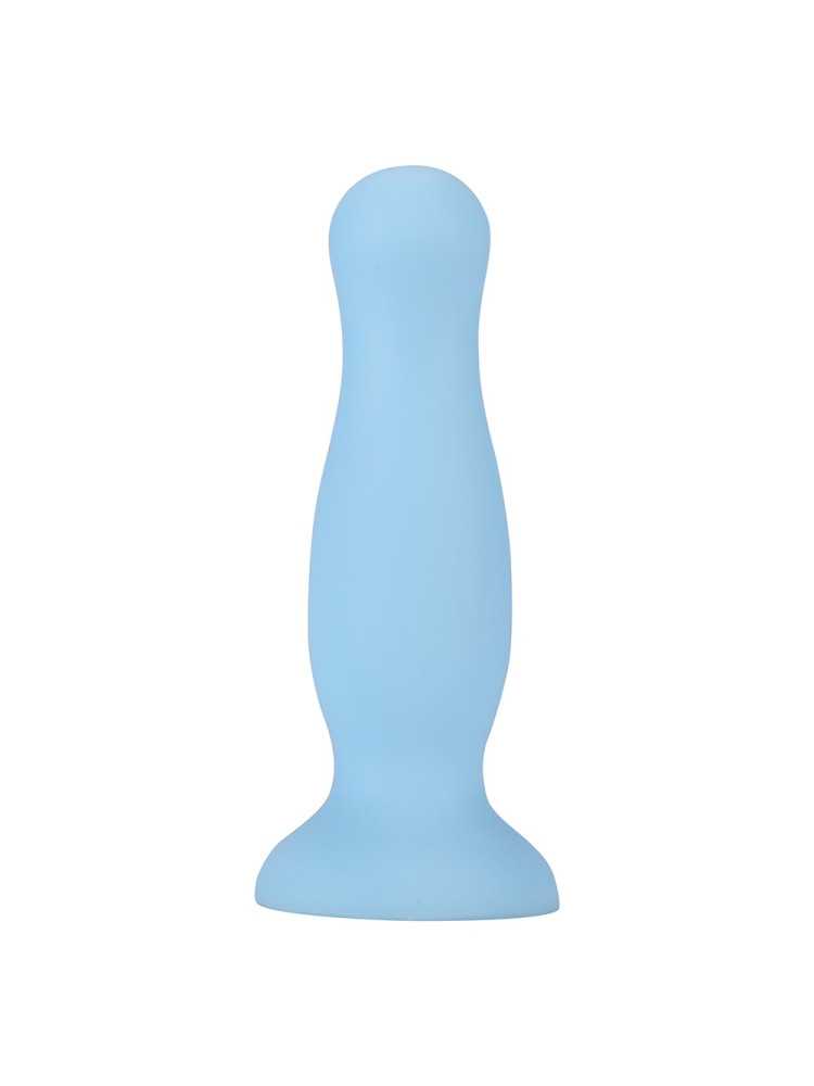 Plug anal ventouse bleu pastel taille M - A-001-M-BLU