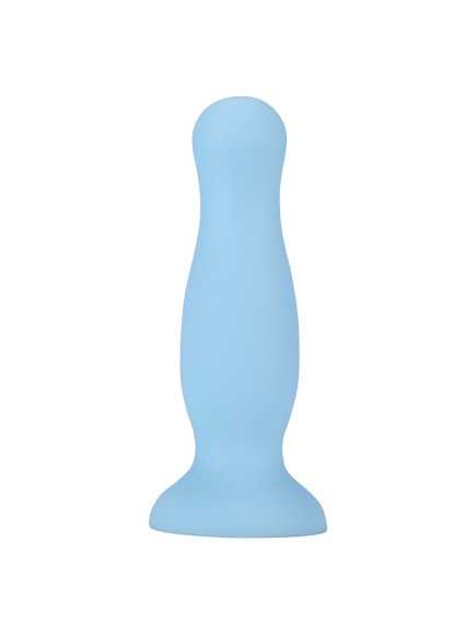 Plug anal ventouse bleu pastel taille M - A-001-M-BLU