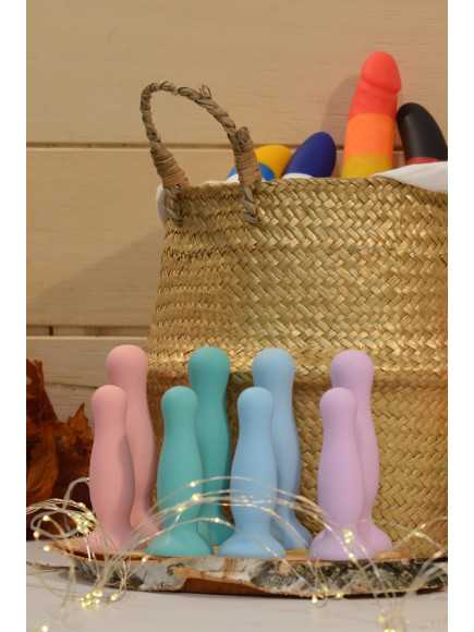 Plug anal ventouse rose pastel taille M - A-001-M-PNK