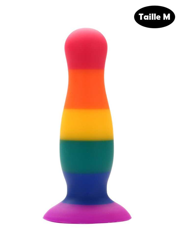 Plug anal ventouse multicouleur taille M - A-005-RAI-M
