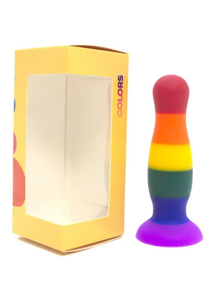 Plug anal ventouse multicouleur taille S - A-005-RAI-S