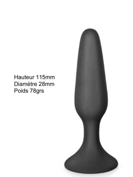 Plug anal noir 11.5cm avec ventouse - CC5700401010