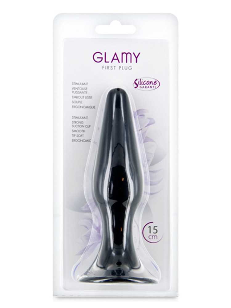 Plug anal noir 15cm avec ventouse - CC5700403010
