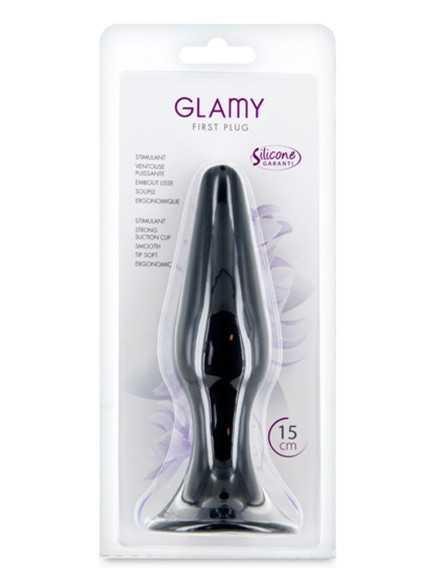 Plug anal noir 15cm avec ventouse - CC5700403010