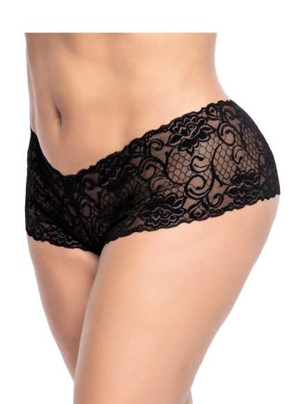 Shorty grande taille noire en dentelle - MAL90XBLK