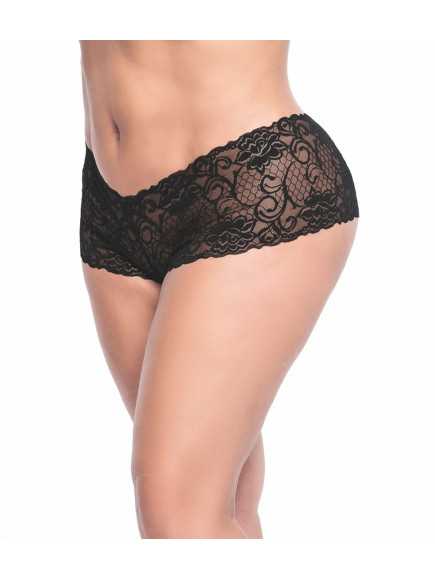 Shorty grande taille noire en dentelle - MAL90XBLK
