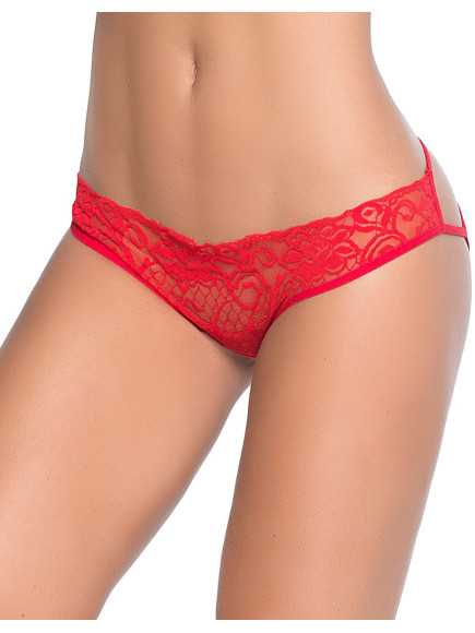 Culotte ouverte rouge ornements façon cage - MAL97RED