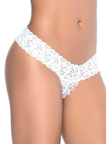 String ouvert brésilien blanc en dentelle - MAL99WHT