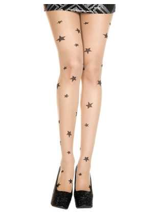 Collant sexy chair avec étoiles noires - MH7097NUB