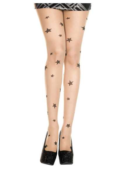 Collant sexy chair avec étoiles noires - MH7097NUB