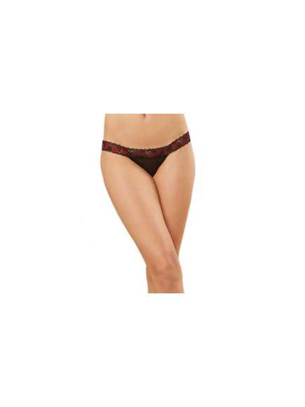 Panty dentelle et strappy - DG1424BLK