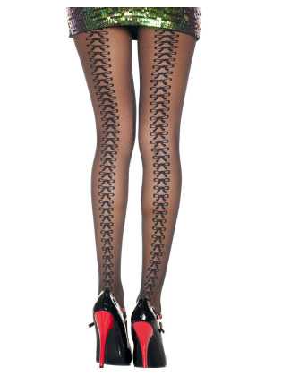 Collant noir effet petits noeuds fantaisie - MH7289BLK