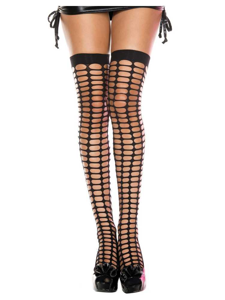 Bas noir style filet - MH4442BLK
