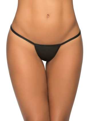 String ficelle en Y wetlook noir - MAL1048WBK