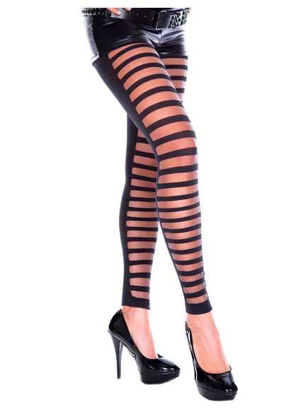 Legging fashion noir avec avant ajouré et transparence - MH35005BLK