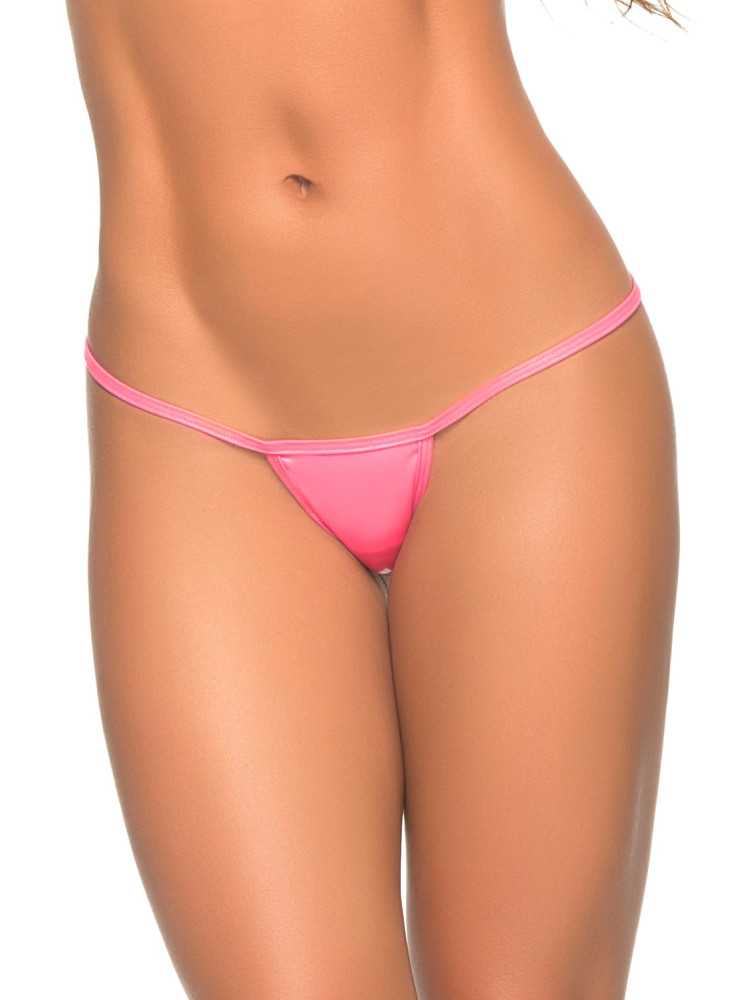 String ficelle en Y wetlook rose - MAL1048WPK