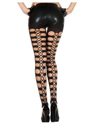 Collant legging noir sexy avec trous - MH50443BLK