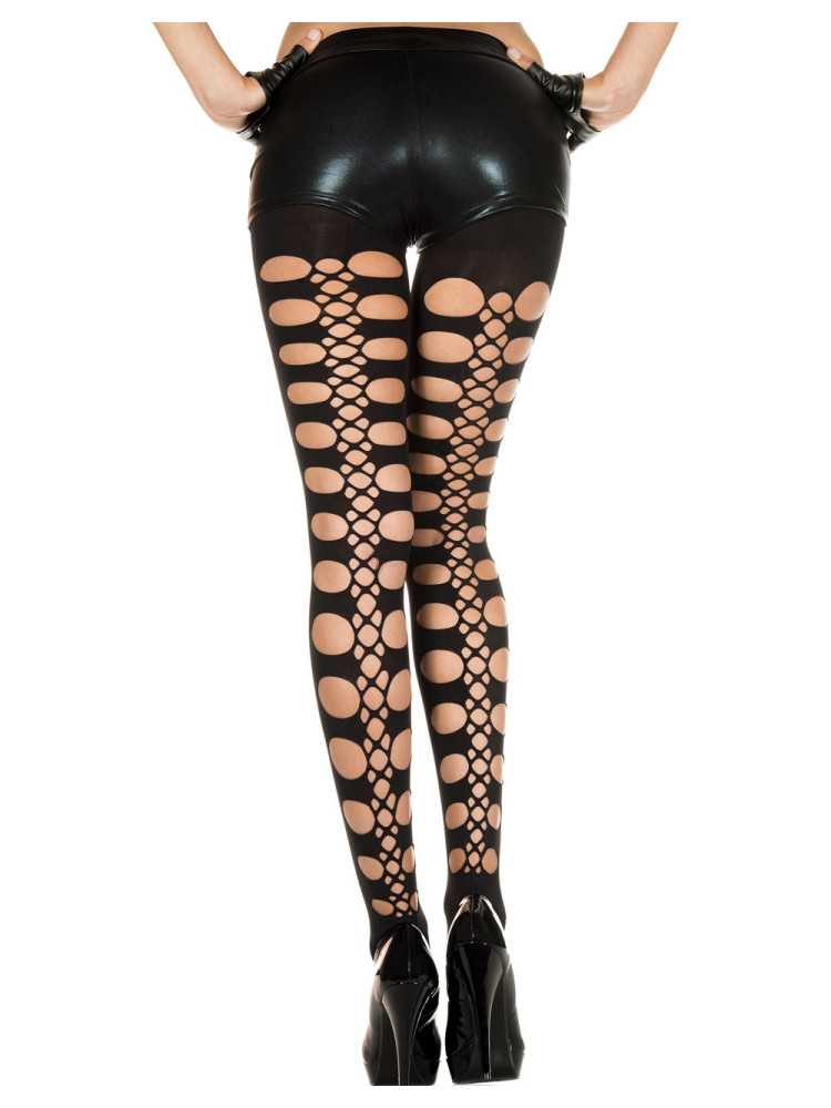 Collant legging noir sexy avec trous - MH50443BLK