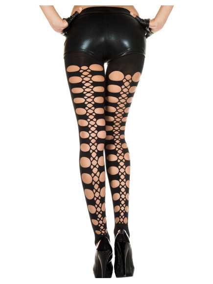 Collant legging noir sexy avec trous - MH50443BLK