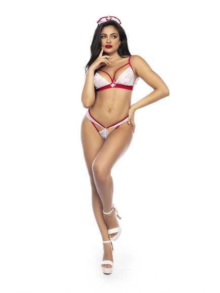 Costume d'infirmière sexy 4 pièces - MAL60002COS
