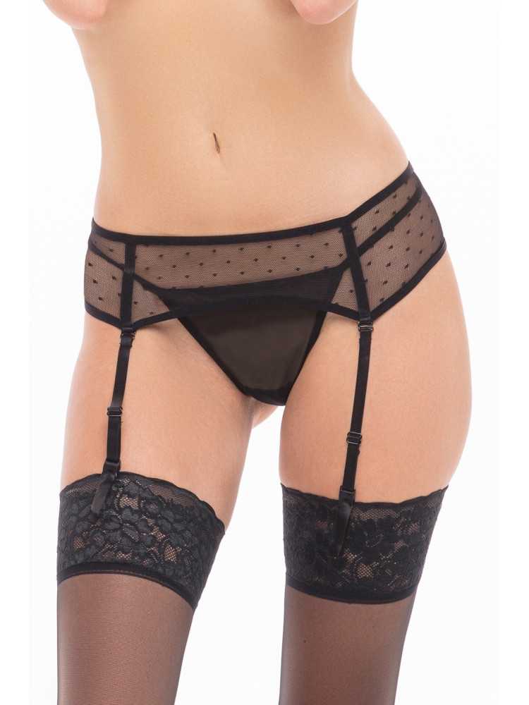 Porte-jarretelles noire en résille - REN1160-BLK