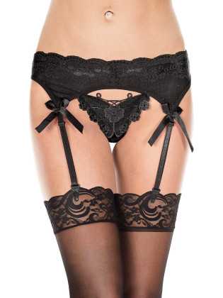 Porte jarretelles avec string papillon intégré - MH7736BLK