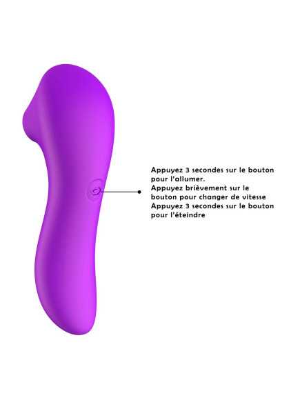 Stimulateur succion de clitoris et tétons USB violet - BOZ-086PUR