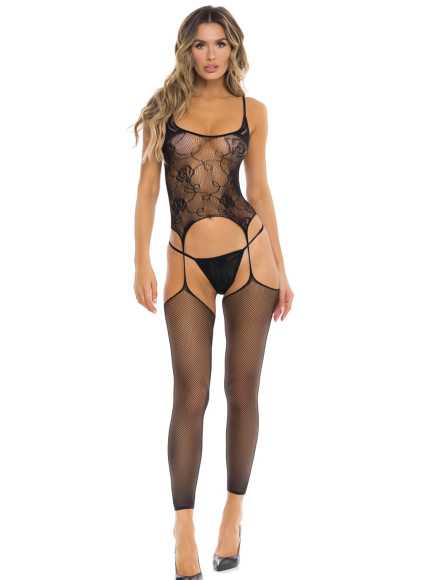 Combinaison résille et string Fuck all night - REN7099-BLK