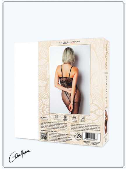Bodystocking résille imprimé motifs floraux - Le Numéro 13 - Collection Bodystocking - CM99013