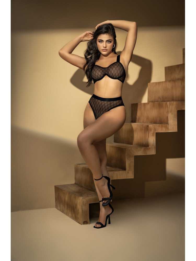 Ensemble 2 pièces soutien-gorge et culotte noir - MAL8779BLK