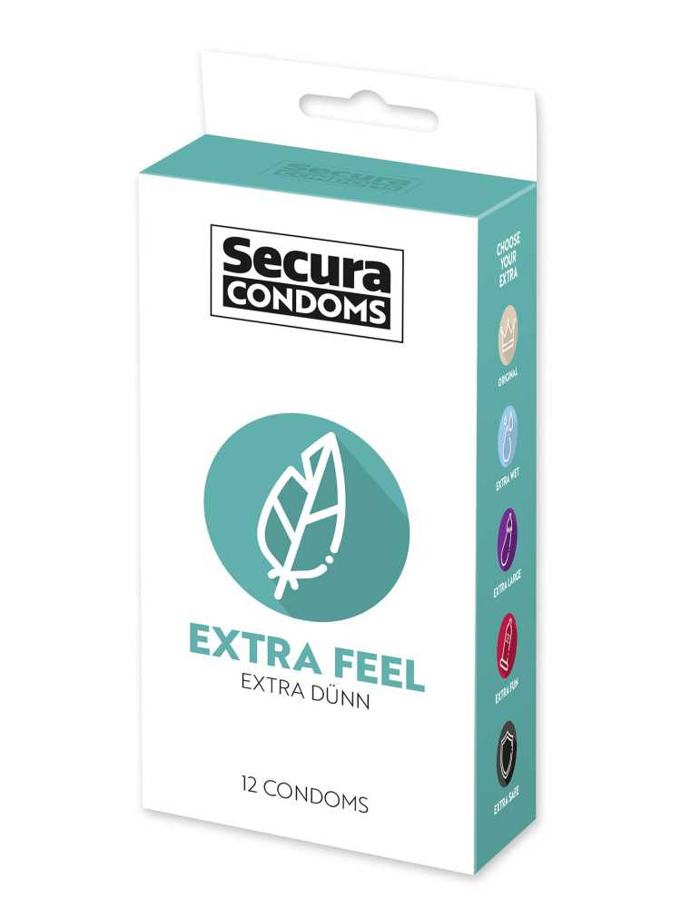 Préservatifs lubrifiés extra fin en latex x12 avec réservoir Extra Feel 53 mm - R416495