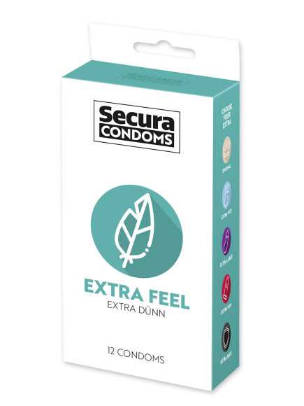 Préservatifs lubrifiés extra fin en latex x12 avec réservoir Extra Feel 53 mm - R416495