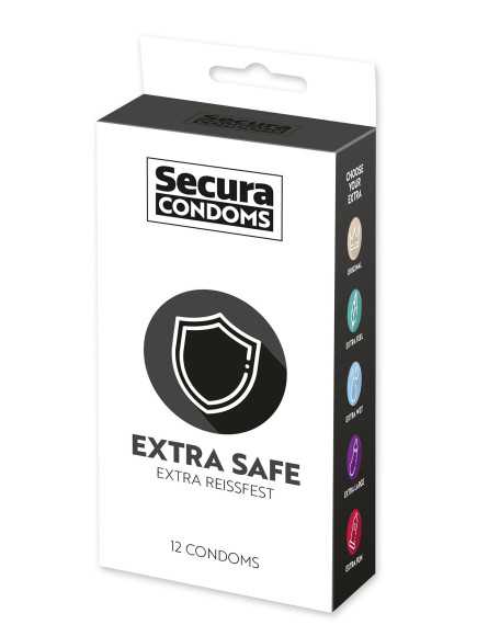 Préservatifs lubrifiés, plus épais, en latex x12 avec réservoir Extra Safe 53 mm - R416614