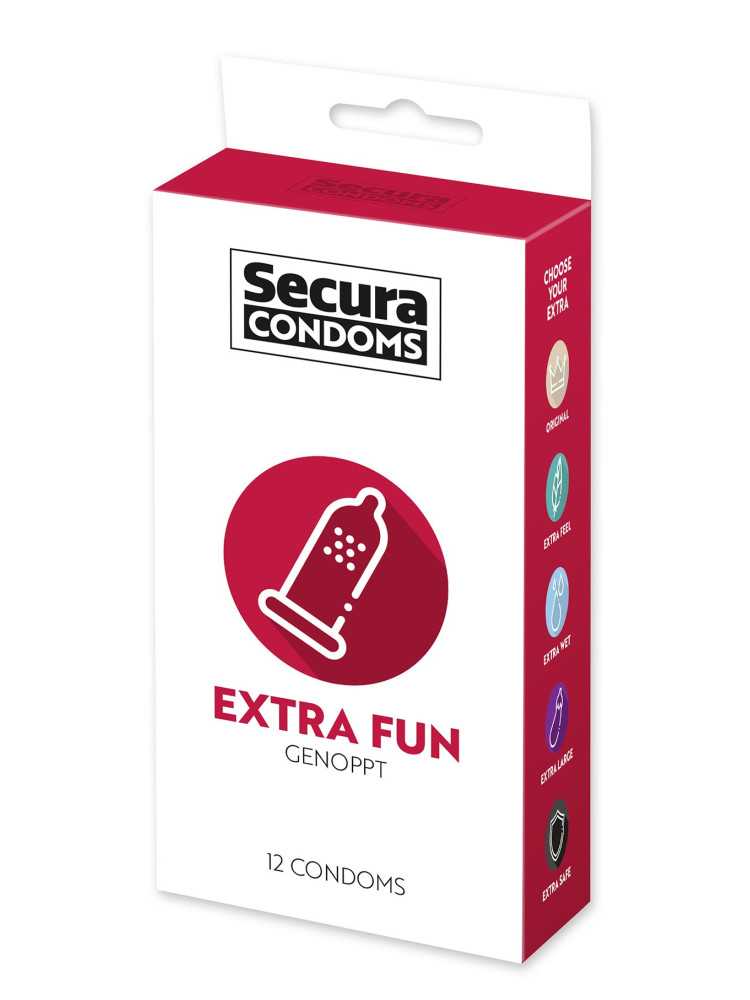 Préservatifs lubrifiés avec picots en latex x12 avec réservoir Extra Fun 53 mm - R416525