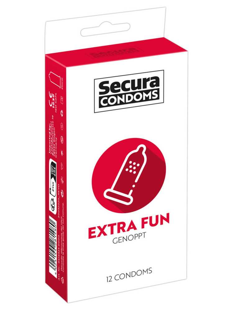 Préservatifs lubrifiés avec picots en latex x12 avec réservoir Extra Fun 53 mm - R416525