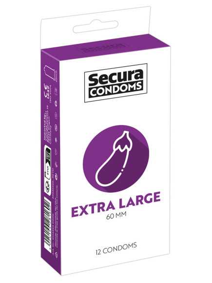 Préservatifs lubrifiés en latex x12 avec réservoir Extra Large 60 mm - R416550