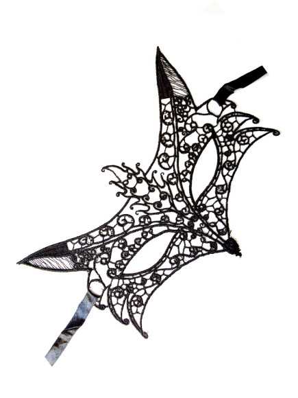 Masque souple dentelle noire - 100825
