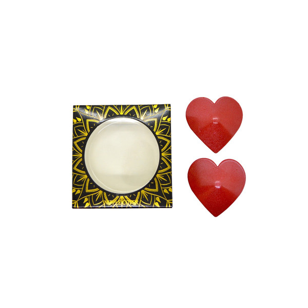 Cache-tétons en métal rouge en forme de cœur - 202000106