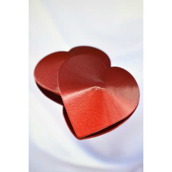 Cache-tétons en métal rouge en forme de cœur - 202000106