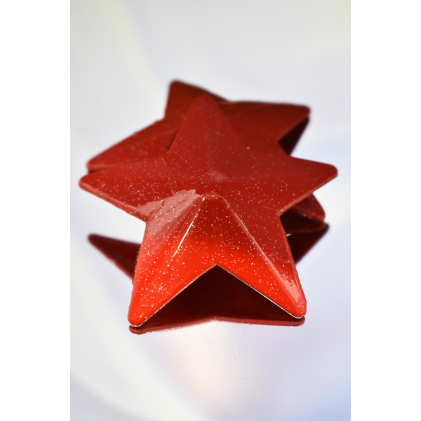 Cache-tétons en métal rouge en forme d'étoile - 202000107