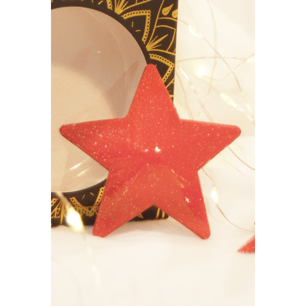Cache-tétons en métal rouge en forme d'étoile - 202000107