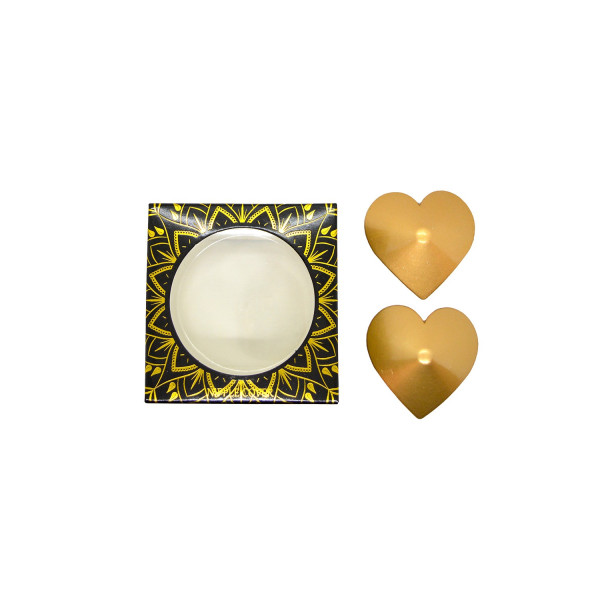 Cache-tétons en métal doré en forme de cœur - 201600106