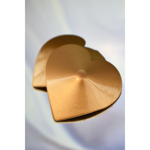 Cache-tétons en métal doré en forme de cœur - 201600106