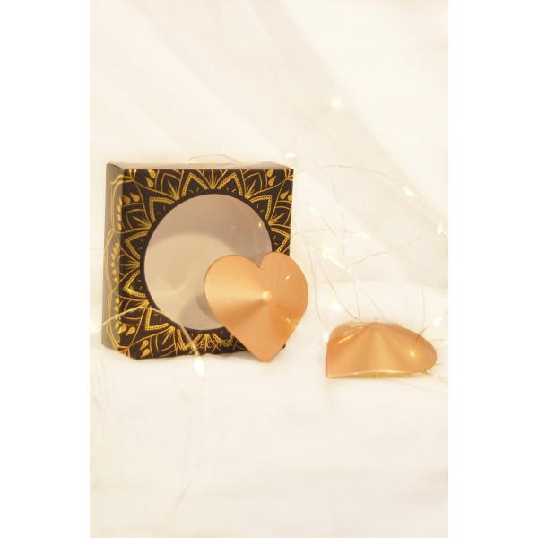 Cache-tétons en métal doré en forme de cœur - 201600106