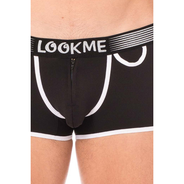 Mini Pant noir échancré avec zip - LM2003-68BLK