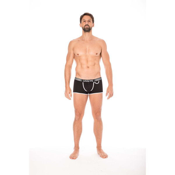 Mini Pant noir échancré avec zip - LM2003-68BLK